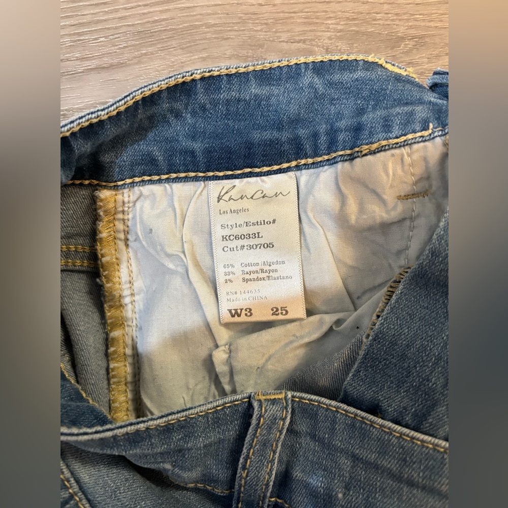 KanCan Blue Denim Frayed Jean Shorts - Size 25 - Picture 8 of 14